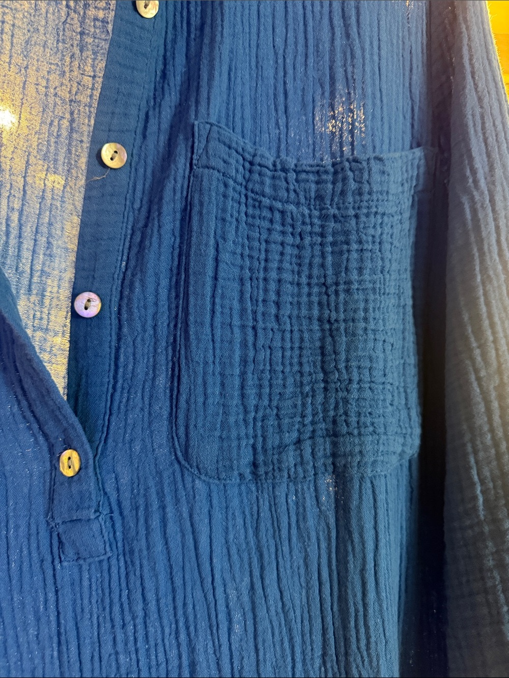 J. Jill Royal Blue Maxi Shirt Dress with Side Slit - Picture 4 of 6